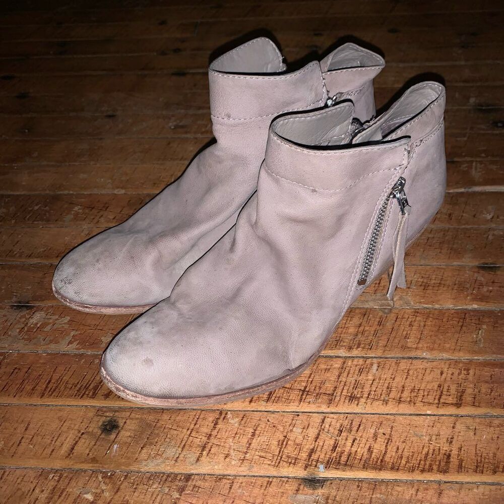 Sam Edelman beige side zippers 8.5 ankle booties